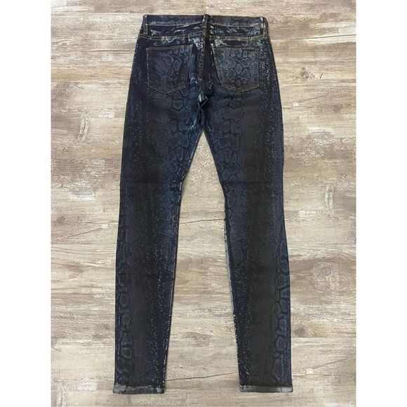 Hudson Jeans Skinny Blue Dark Wash Snakeskin Print Crop Stretch Women’s Sz 26 - Picture 5 of 6